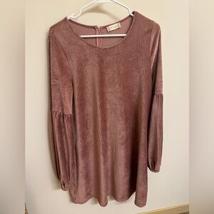 Altar’d State Balloon Sleeve Mauve Velvet Dress